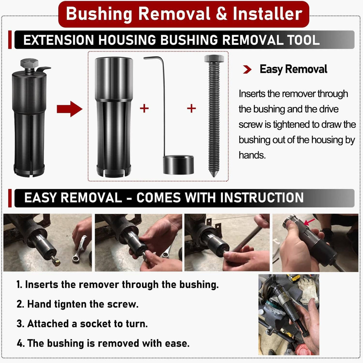 Solid Spare T-0160 Extension Housing Bushing Driver Remover Installer Tool For Transmission