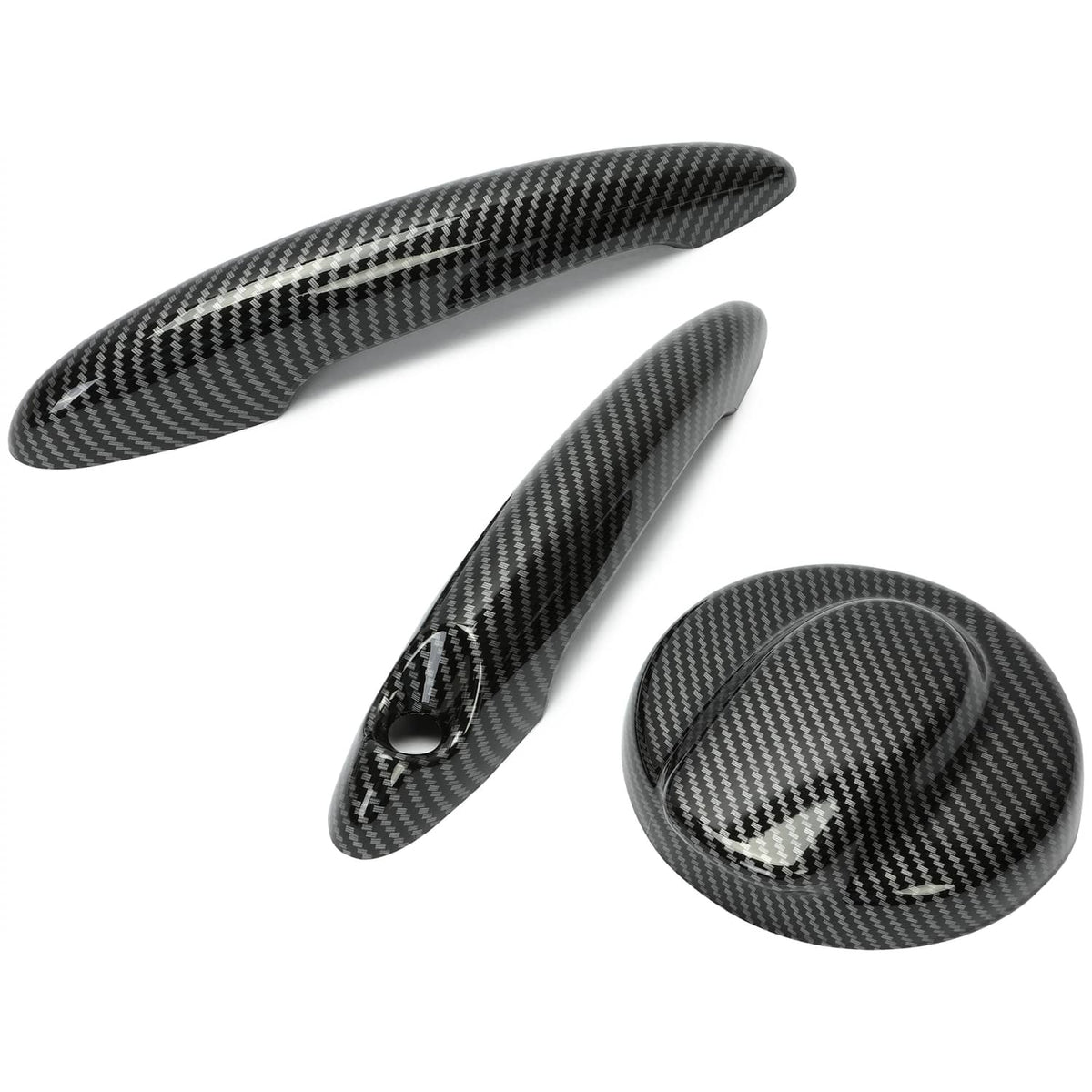 Solid Spare For MINI R50 R55 R56 Cooper S 06-14 Carbon Style Door Handle Covers+Gas Tank Cap