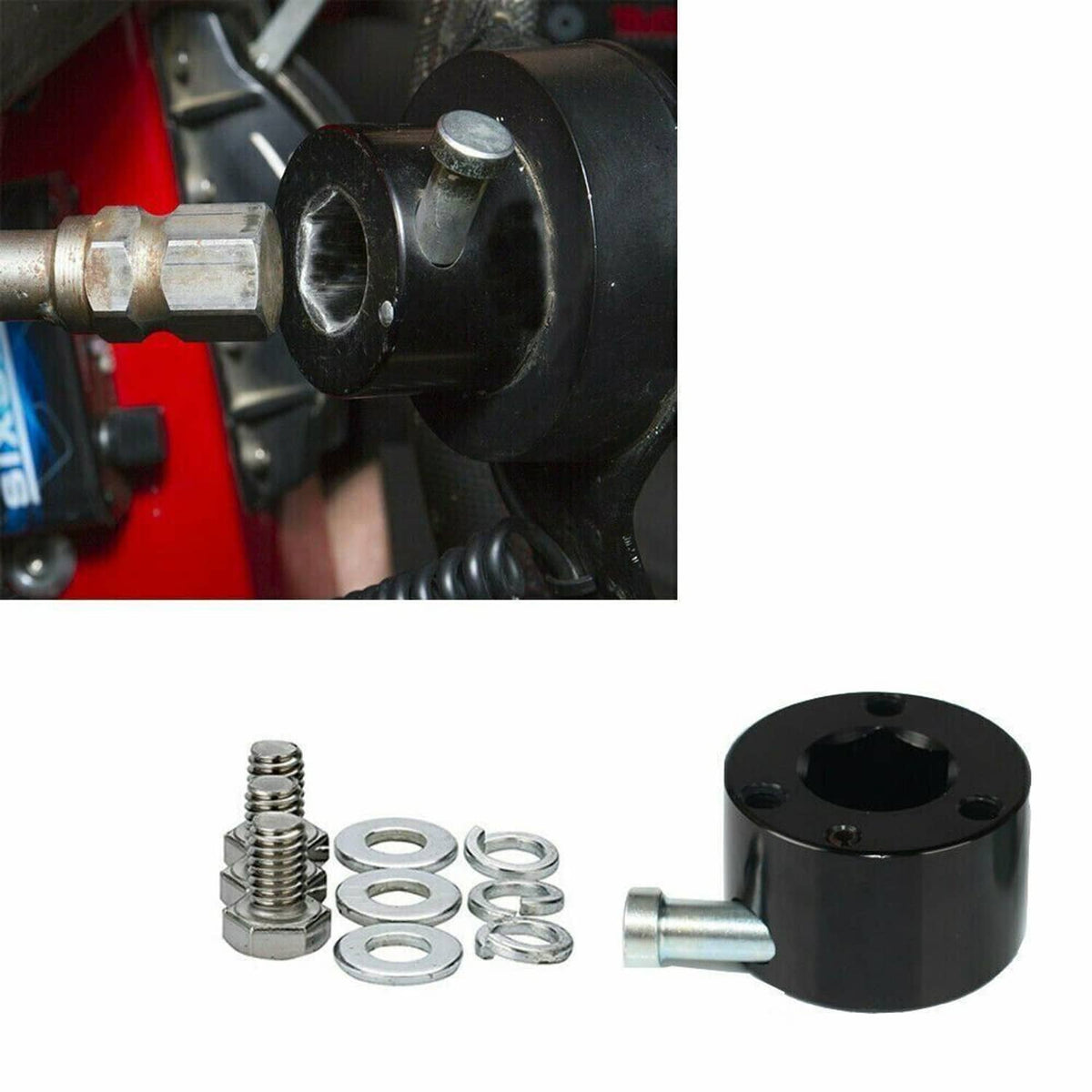 Solidspare Steering Wheel Quick Release Disconnect Hub 3/4" Shaft Size For Imca Nhra Black