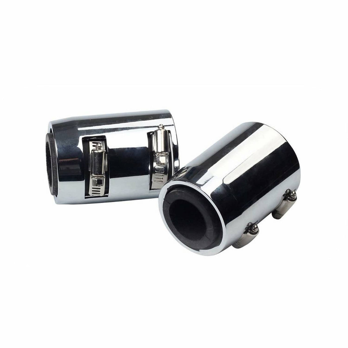 Solidspare 36" Flexible Upper/Lower Radiator Hose Kit Stainless Steel w/ 2pcs Chrome Caps