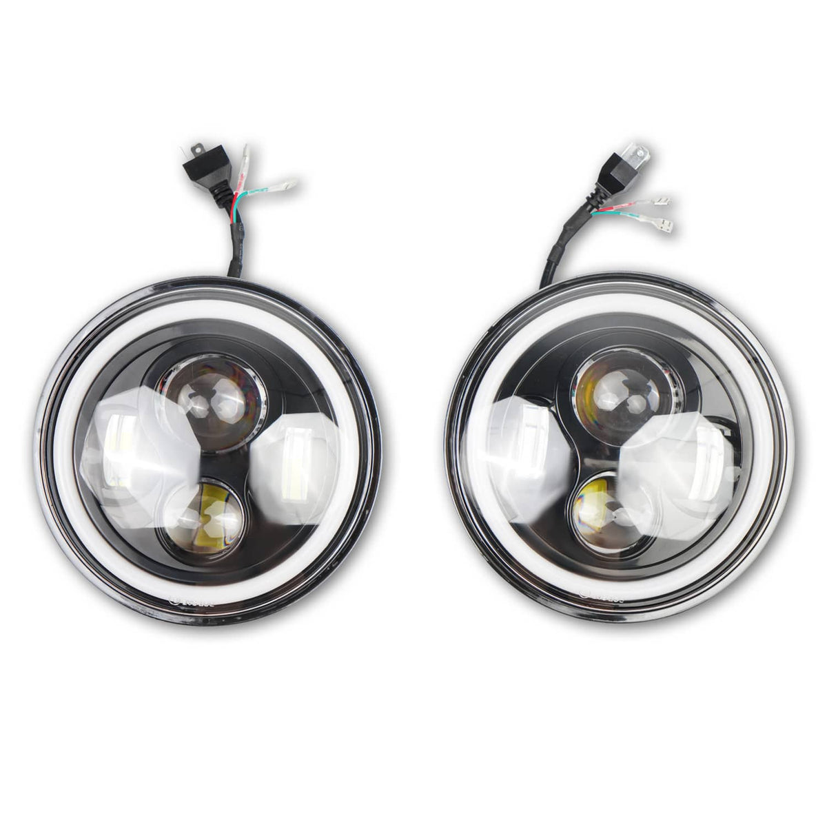 Solidspare 7" LED Headlights Fog Lights Turn Tail Lamp Combo For 07-18 Jeep Wrangler JK
