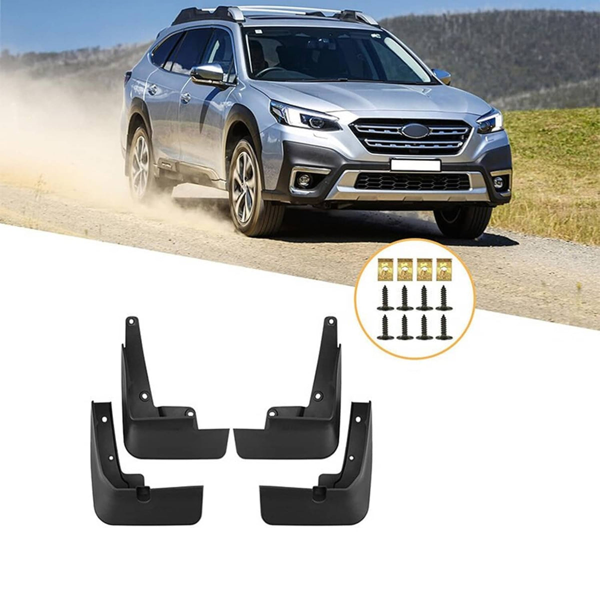 Solidspare 4Pcs Mud Flaps Mudguards Splash Guard Front & Rear for Subaru Outback 2021-2024