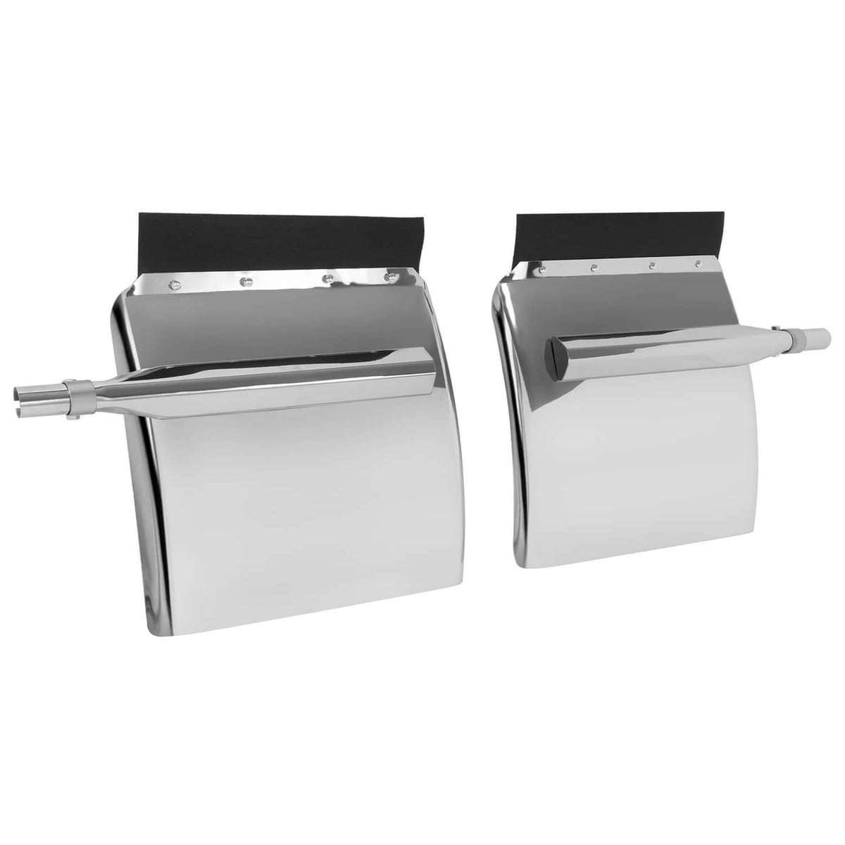 Solid Spare Stainless Quarter Fender Kit Semi Truck W/Tubes and Bracket 24" x 24" Universal