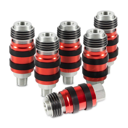 Solidspare S-1750 S-1751 Universal Quick-Connect Industrial Couplers 1/4" M/FNPT 1/4" Body