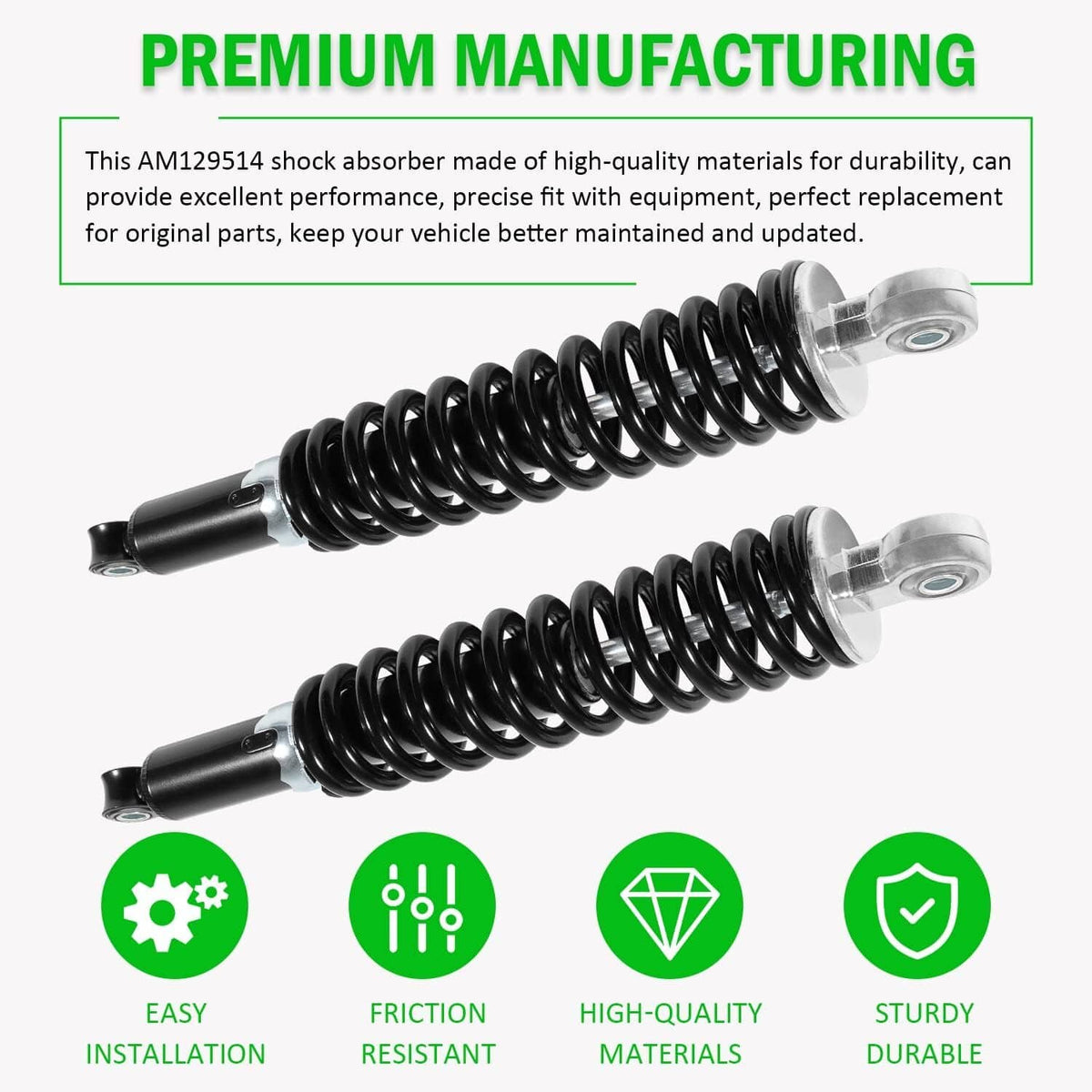 Solid Spare 2* AM129514 Front Left & Right Shocks Absorber for John Deere Gator TE TH TS TX