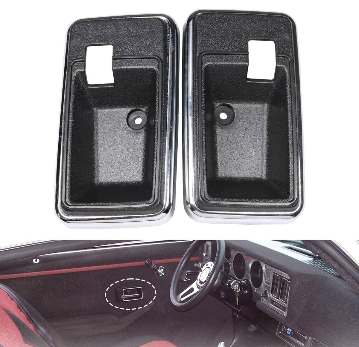 Solidspare New Interior Door Handle Bezel Cup Set For 1976-1981 Firebird Trans Am & Camaro