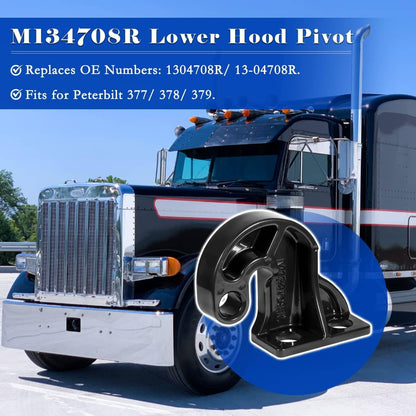 Solidspare M134708R Righ Hand Lower Hood Pivot For Peterbilt 377 378 379 Replaces 13-04708R