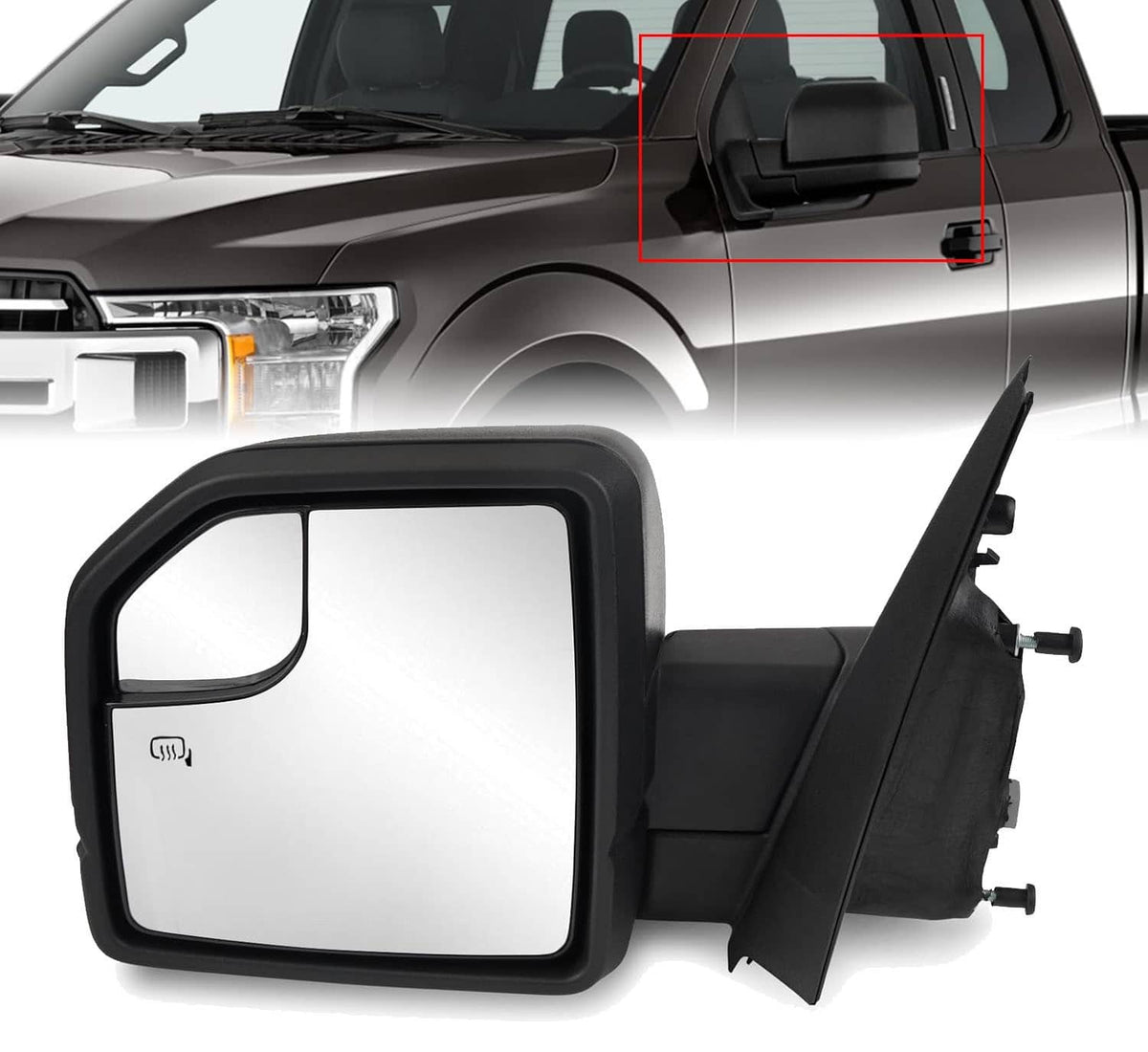 Solidspare Mirror Passenger Left Side Heated 6Pin For Ford F150 F-150 Truck 2015-2020 New