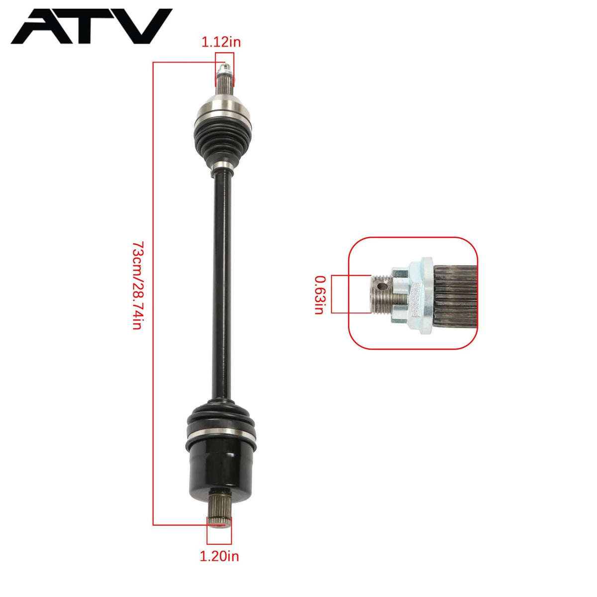 Solidspare Rear Right Left CV Axles Drive Shaft For Polaris XP 1000 14-18 1333124 1333439