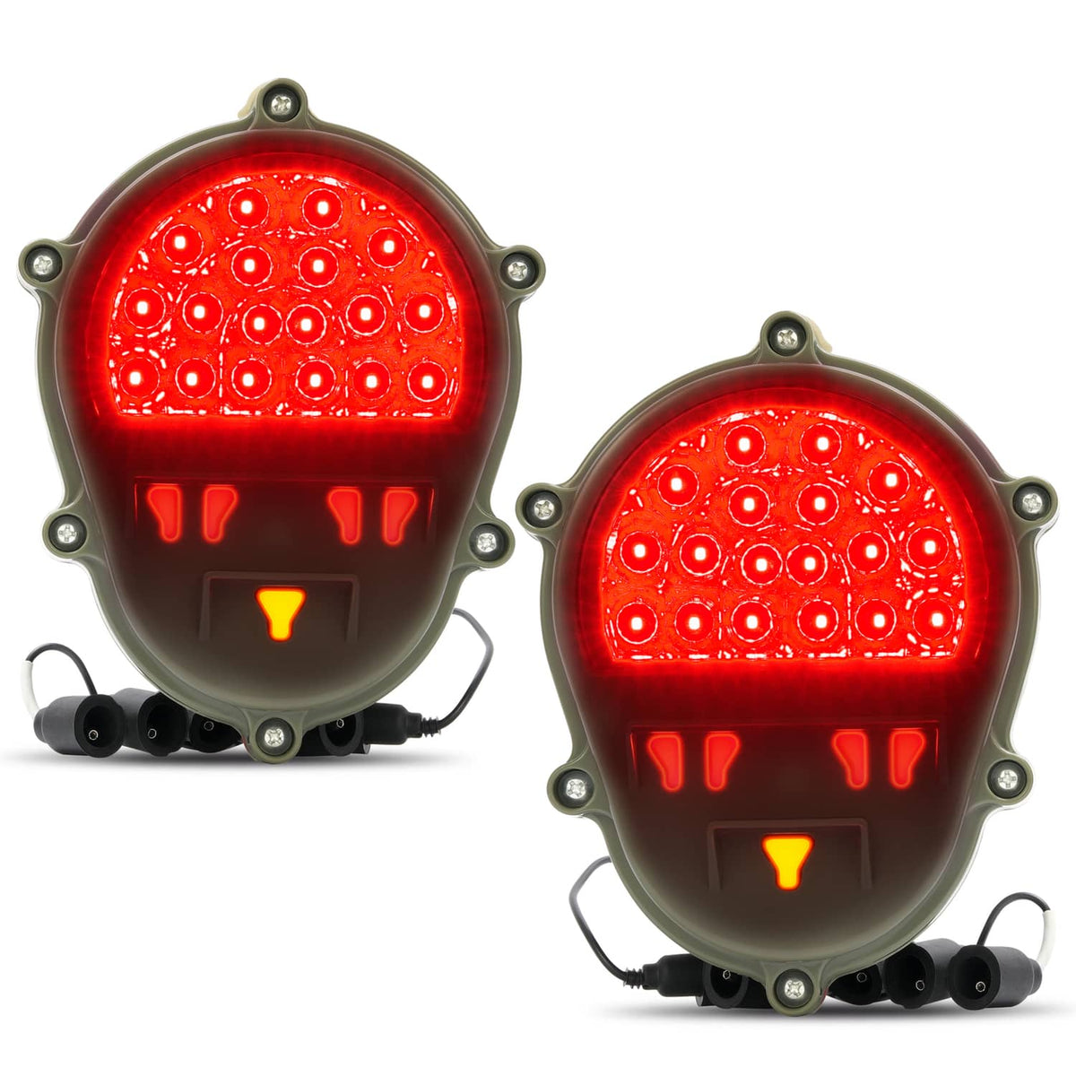 Solid Spare 2x LED Brake Lights Lamps New Red Rear Stop Tail Lights For Humvee M998 M35