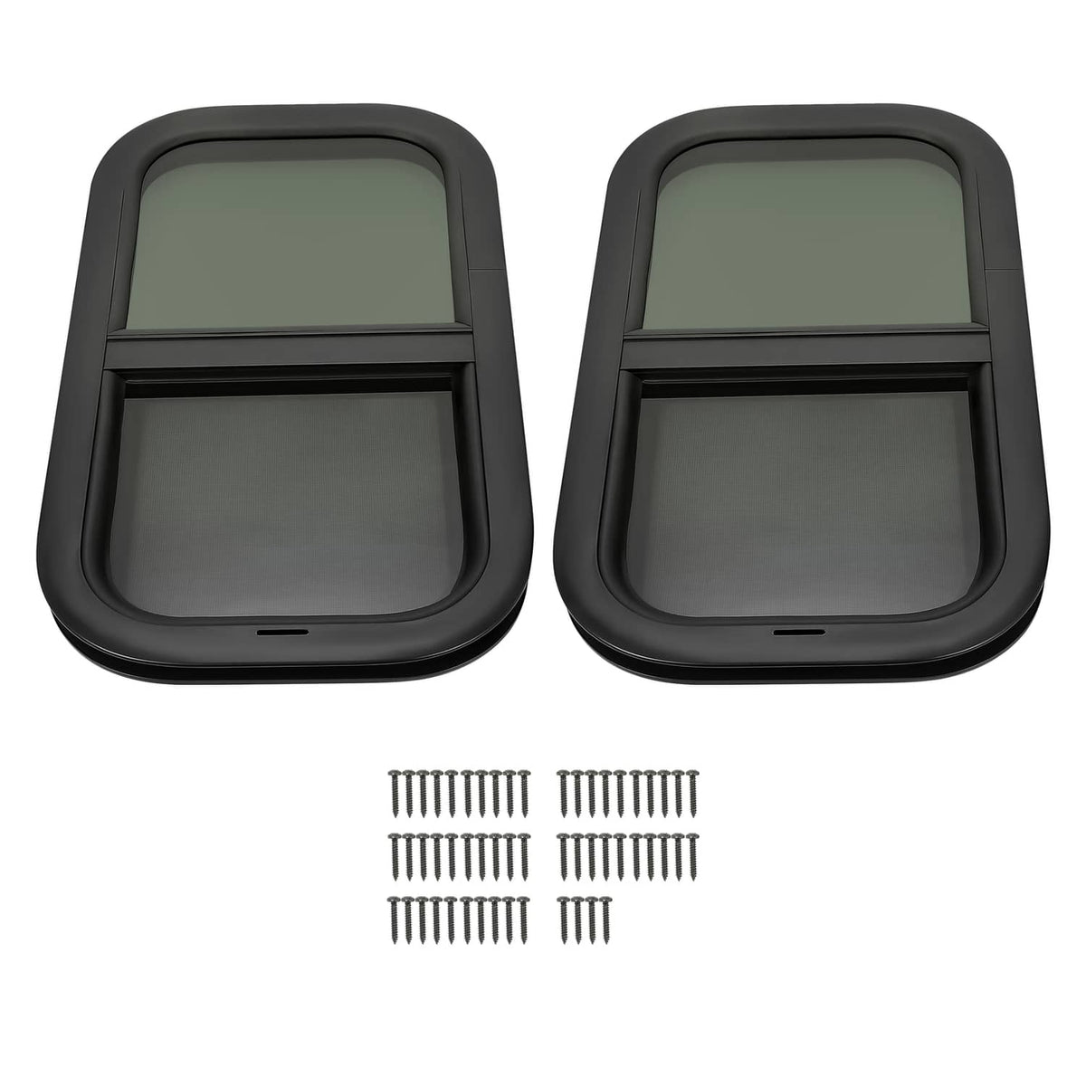 Solidspare 2 Pack 12"L x 22"W Wall Vertical Sliding RV Window Cargo Trailer W/Trim Kit