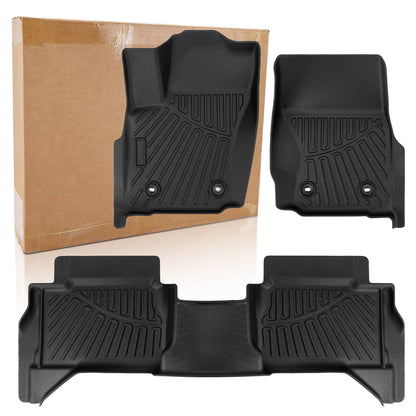 Solidspare For 24-26 Toyota Tacoma Double Cab Floor Mats All Weather 3D Carpets Liners TPE