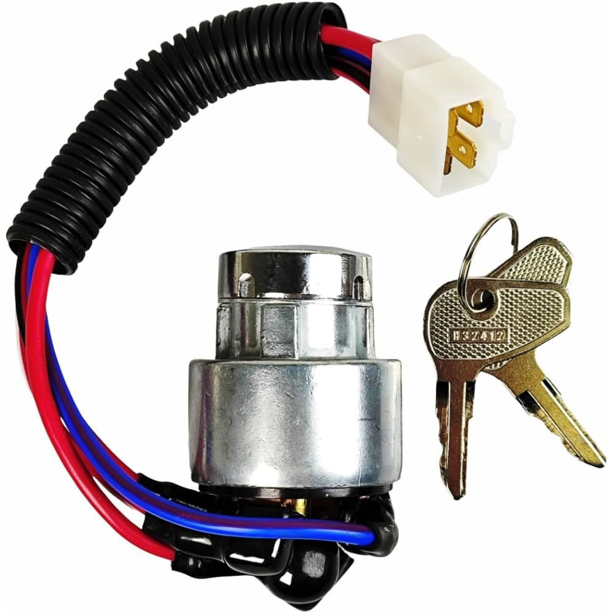 Solid Spare Ignition Switch TC020-31822 w/ 2 Keys for Kubota L4600 L3000 L3200 L3250