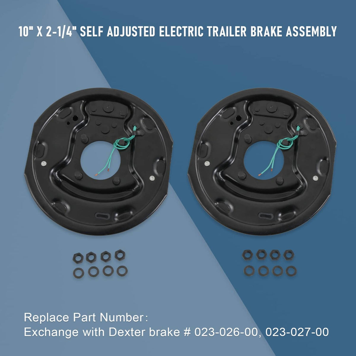 Solidspare 2Pcs 10" x 2-1/4" Electric Trailer Brake Assemblies for 3,500lbs, Left and Right