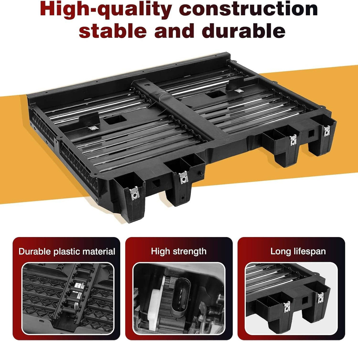 Solidspare Front Radiator Shutter Assembly w/motor For 2022-2025 Jeep Wagoneer 68425775AC