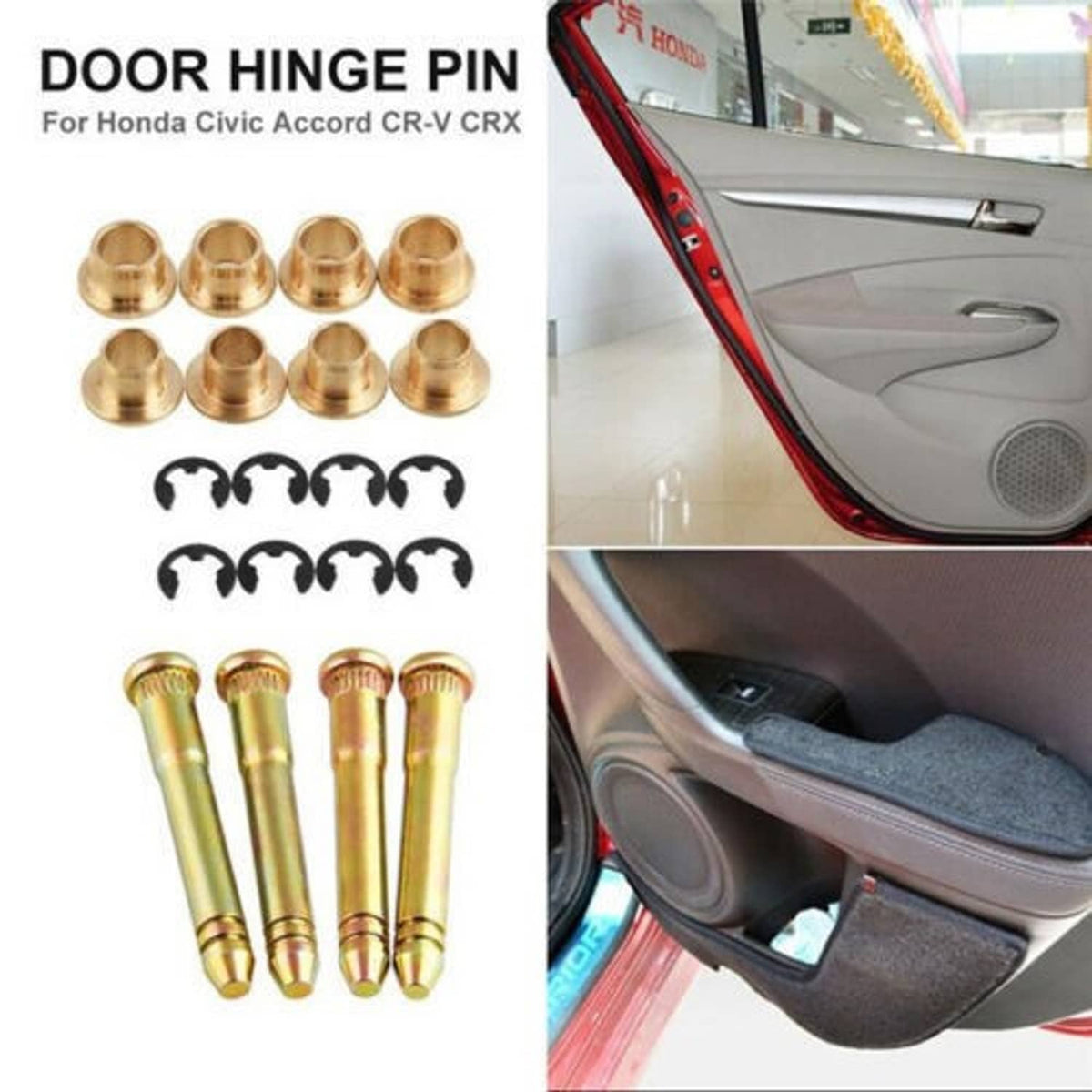Solidspare Door Hinge Pin Bushing Kit For Honda Accord Civic CR-V CRX CX DX EX SI EG6 B16