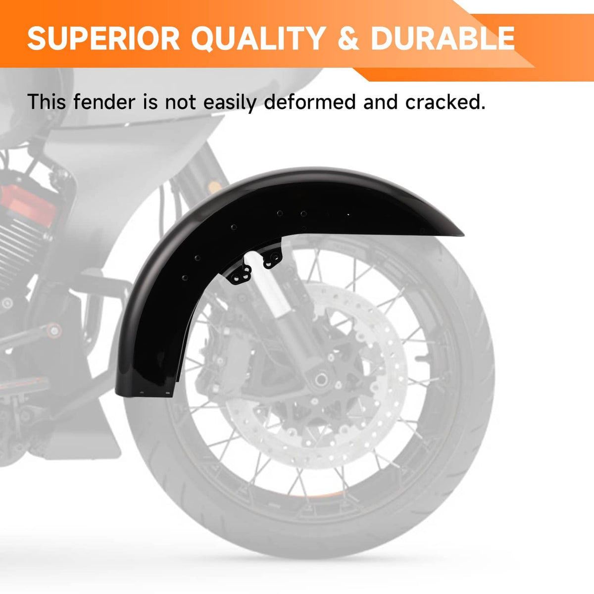 Solidspare US Vivid Black Front Fender For Harley Touring Street Road Glide 2014-2024 2025