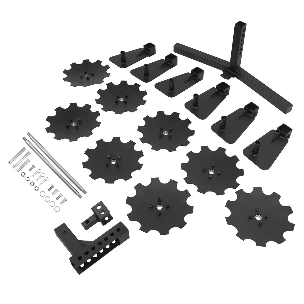 Solidspare 34" Disc Plow Harrow w/ 2-inch Receiver Hitch 8-blade disc For Tractor ATV UTV