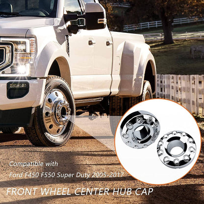 Solidspare 2Pcs Wheel Center Hub Caps Dually 10 Lug For 2005-2017 Ford F450 F550 Super Duty