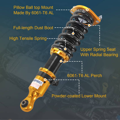 Solidspare Coilovers Coil Spring Strut For Mazda Miata MX-5 NA NB 1990-2005 Shock Absorber