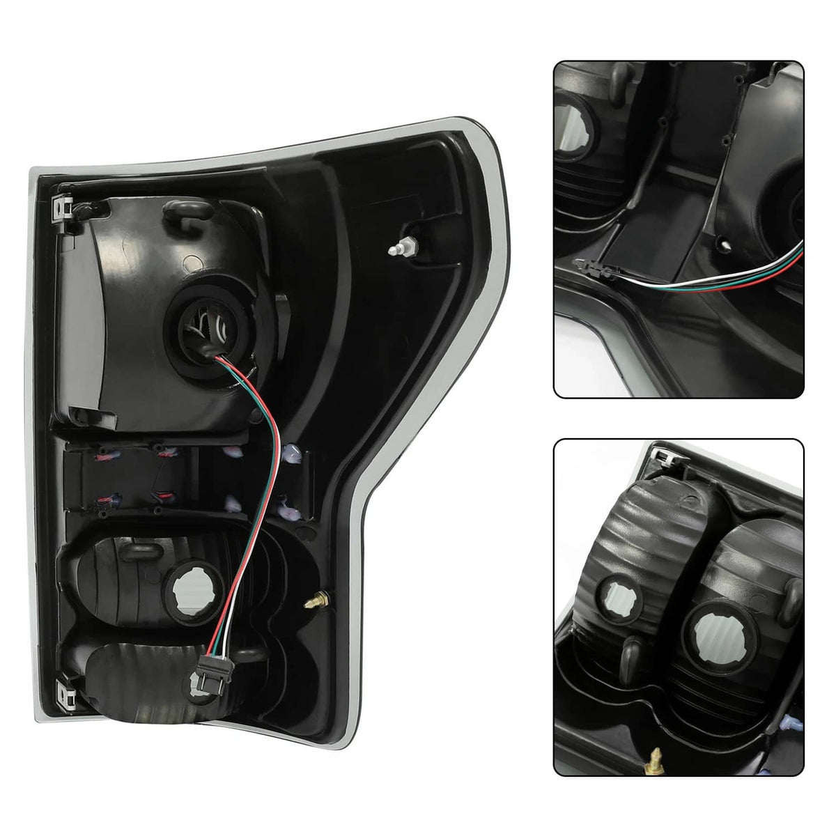 Solid Spare Black Smoke For Toyota Tundra 2007-2013 LED Tail Lights Brake Lamps Left+Right