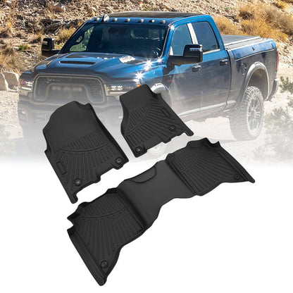 Solidspare 3Pcs Floor Mats for Dodge Ram 2500 / 3500 Crew Cab 2019 2020 2021 2022 2023 2024
