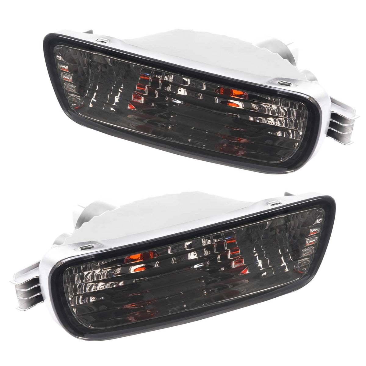 Solid Spare Pair Front Bumper Smoked Turn Signal Lights Lamps For Toyota Tacoma 2001-2004