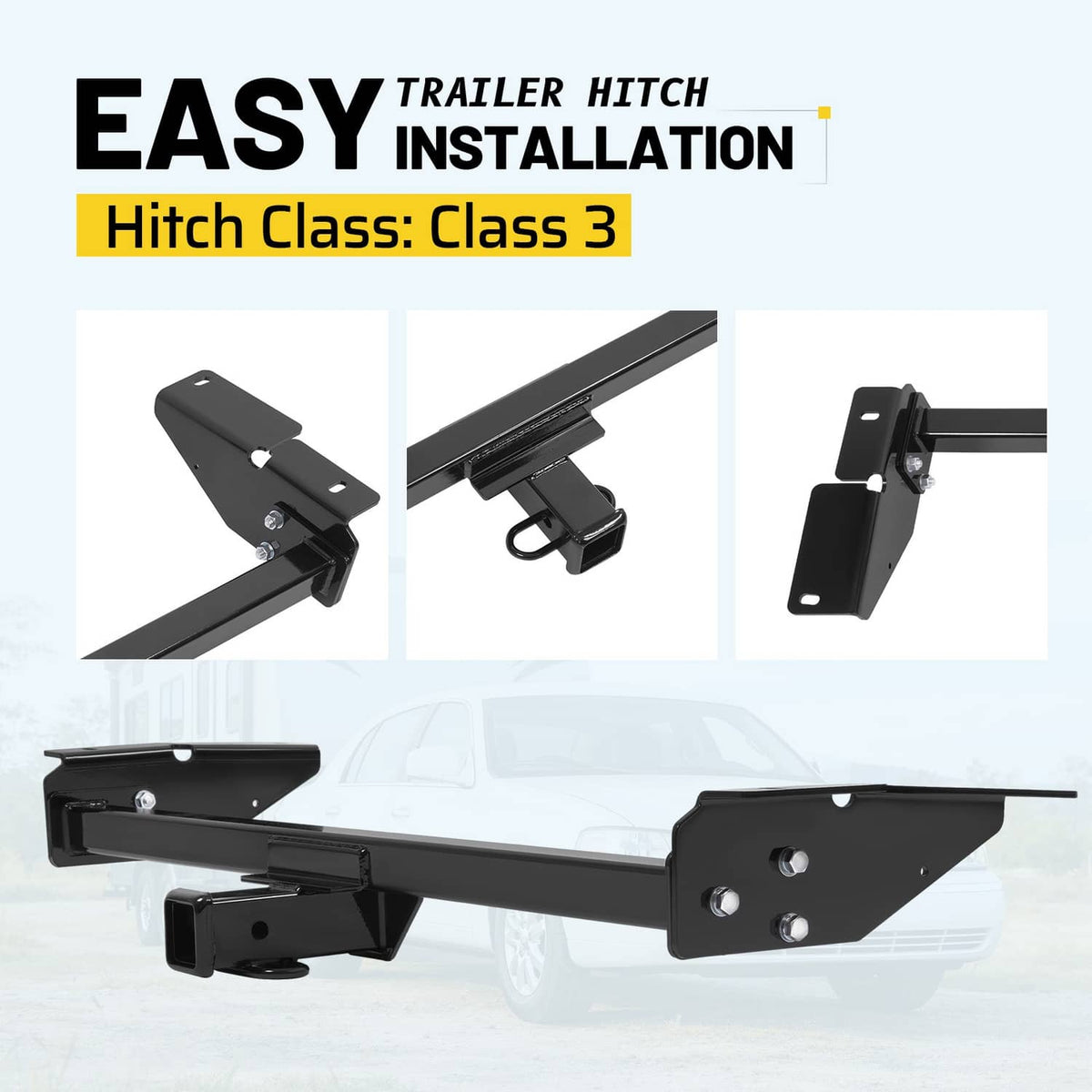 Solid Spare For Grand Marquis/Crown Victoria/Marauder/Town Car 79-11 Class3 Trailer Hitch 2"