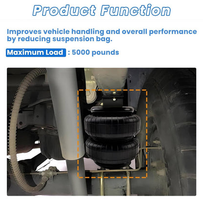 Solidspare Set of 2 Air Ride Suspension Bag Standard 2500 lb 1/2"npt Single Port Universal