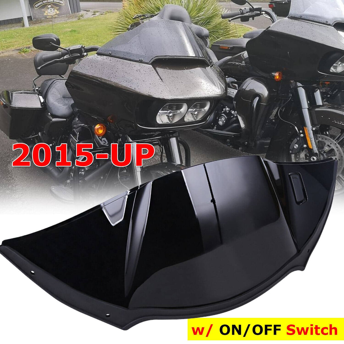 Solidspare Vivid Black Top Air Duct Piece Cover Fairing Cover for Harley Road Glide 2015 UP
