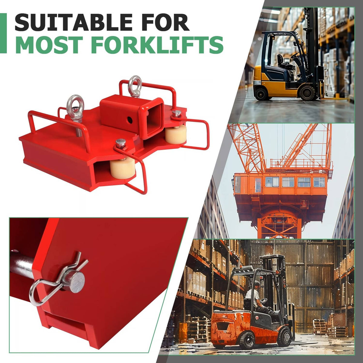 Solidspare Forklift Trailer Hitch Receiver 2'' Tow Hitch Attachments for Dual Pallet Fork