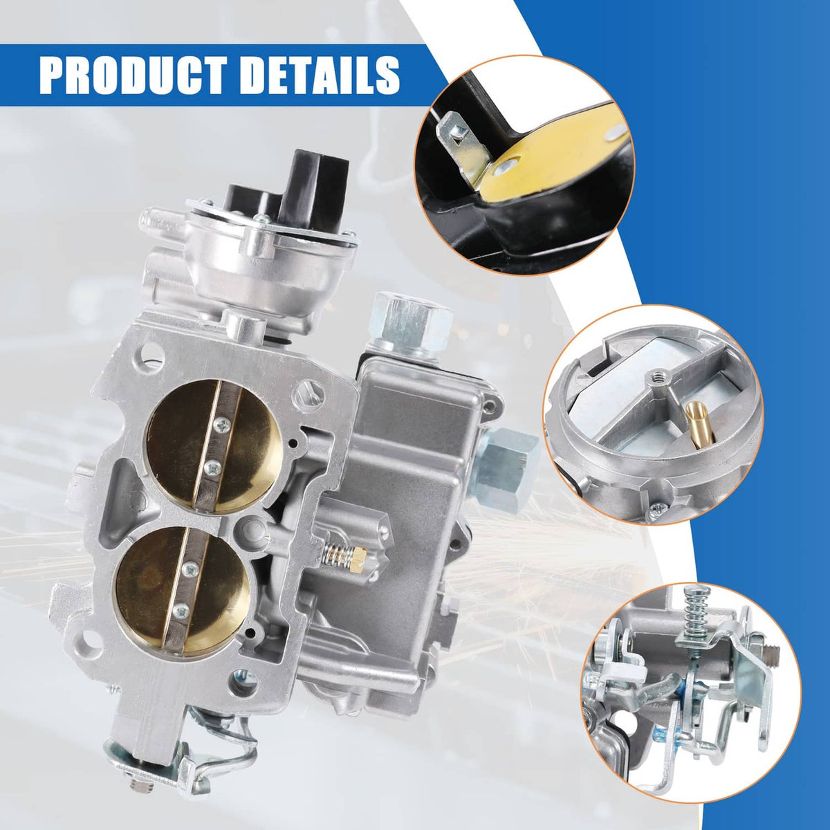 Solidspare Marine Carburetor W/Gasket for Mercruiser 2 Barrel 2.5/3.0L 4CYL W/Long Linkage
