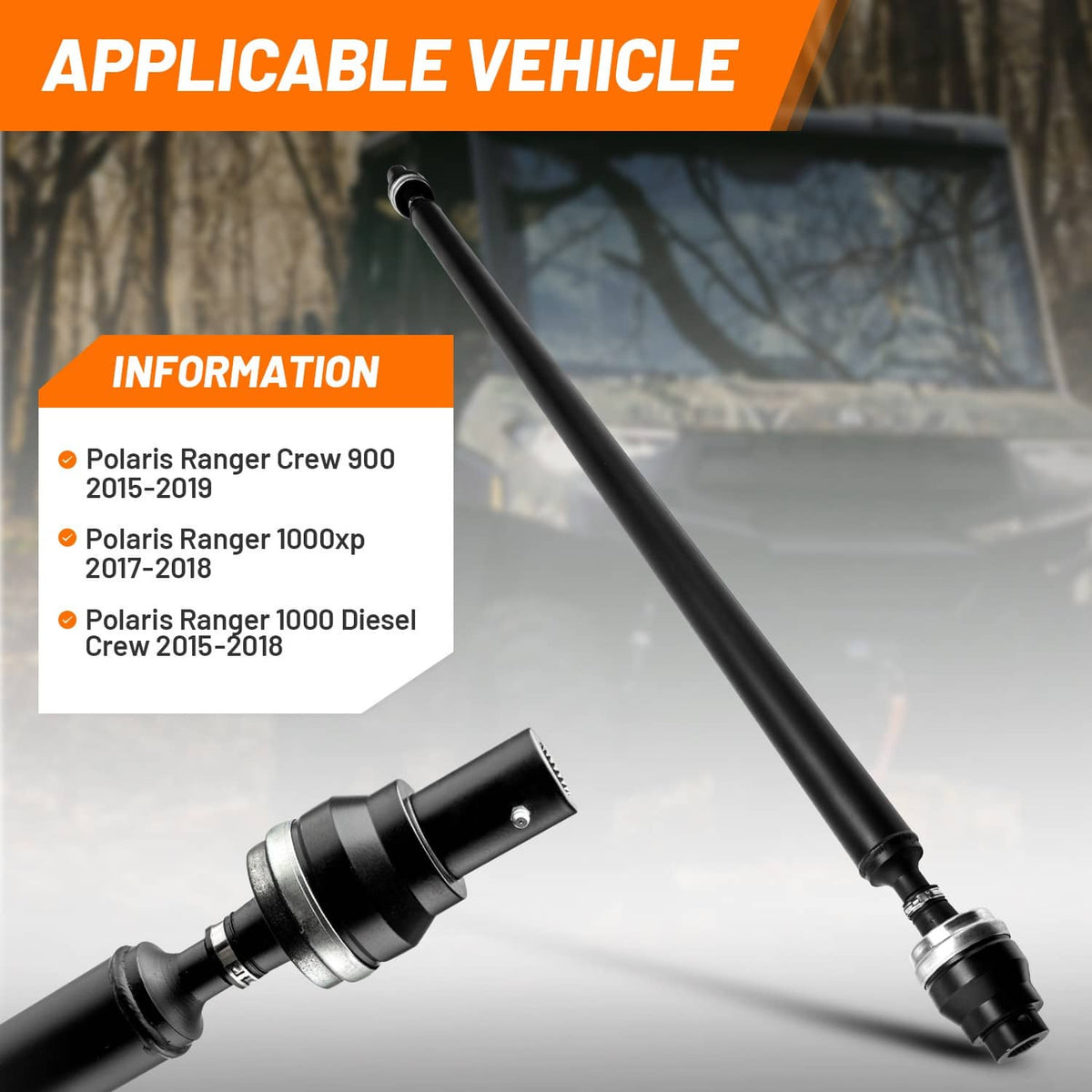 Solidspare Front CV PRO Shaft for Polaris Ranger XP 1000 2017-2021 Ranger XP 900 2017-2019