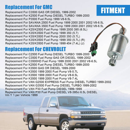 Solidspare Fuel Lift Pump Diesel E8413 For 1992-2002 Chevy GMC 6.5L C2500 K2500 K3500 G2500