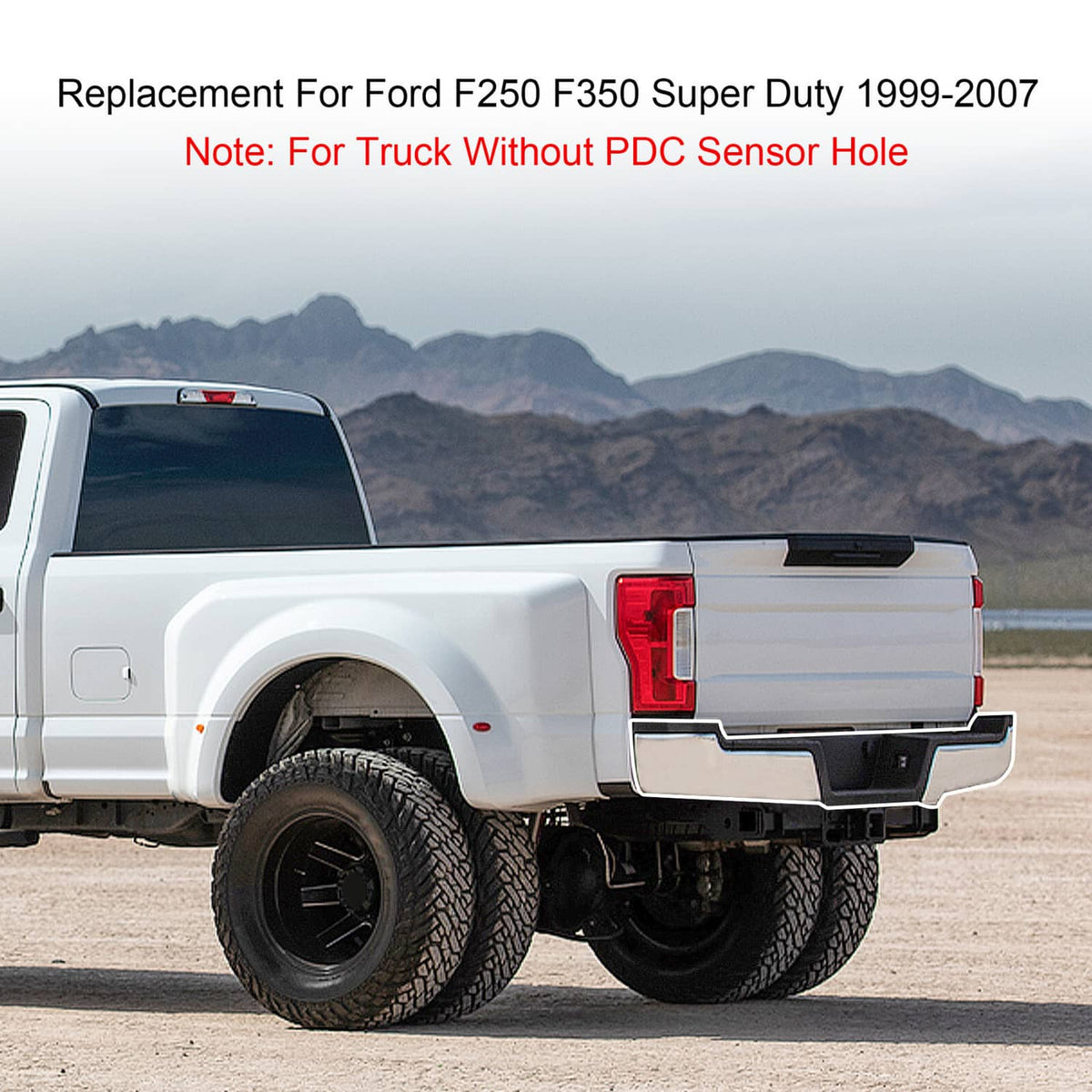 Solidspare Chrome Rear Step Bumper for 1999-2007 Ford F250 F350 Super Duty  W/O Sensor Hole