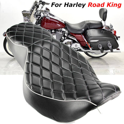 Solidspare Two-up Driver Passenger Seat Black Cushion Fits For Harley Road King 97-07