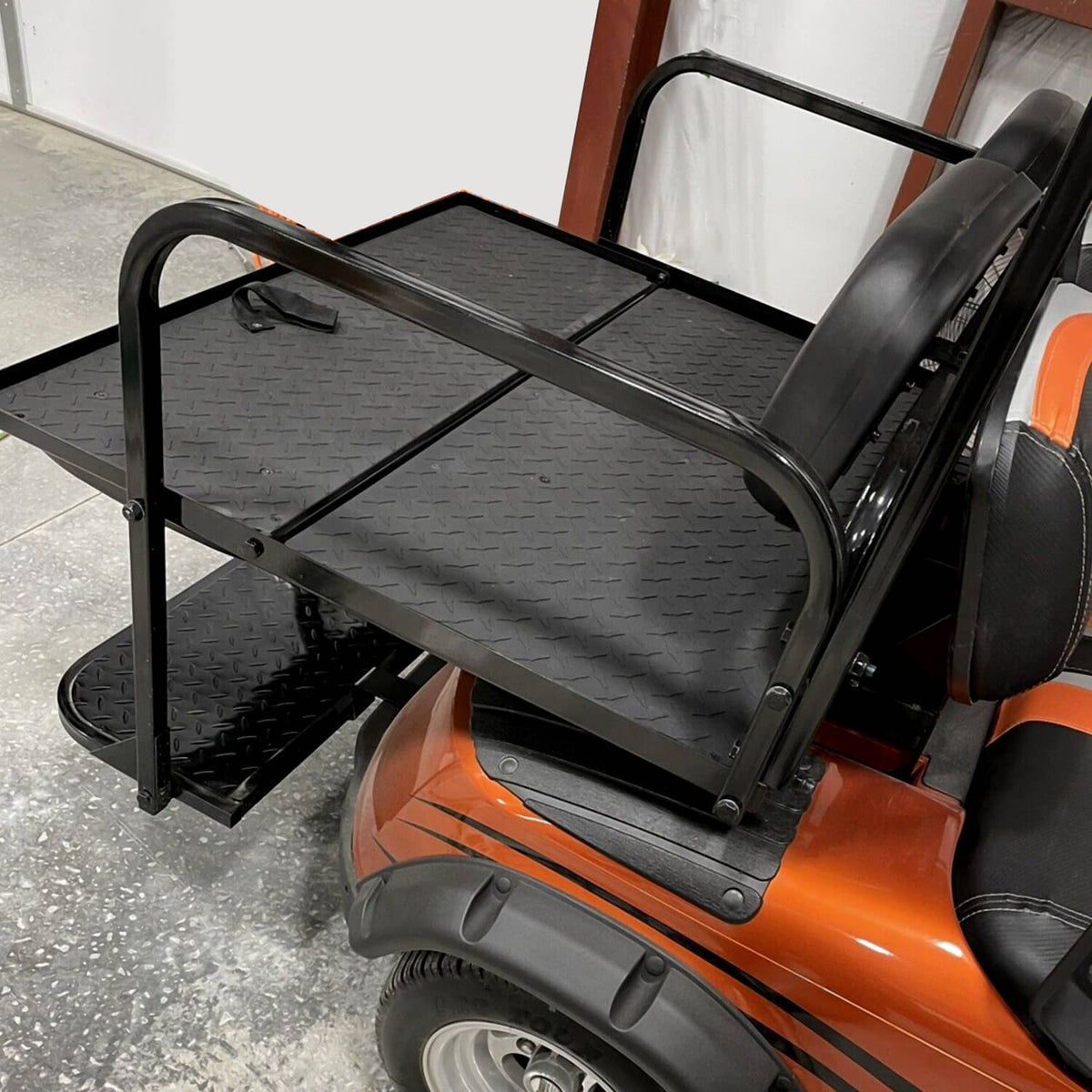 Solidspare Flip Folding Rear Seat Cushions Pad w/Roof Support For EZGO TXT 1995+ Golf Cart