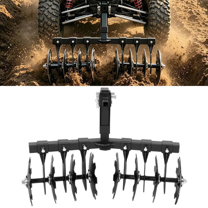 Solidspare 34" Disc Plow Harrow w/ 2-inch Receiver Hitch 8-blade disc For Tractor ATV UTV