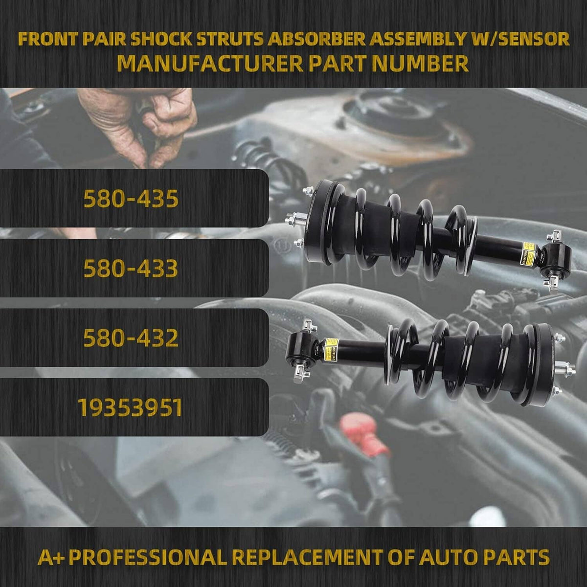 Solidspare 2PCS Front Shock Struts MagneRide For 07-14 Cadillac Escalade Chevy Tahoe GMC