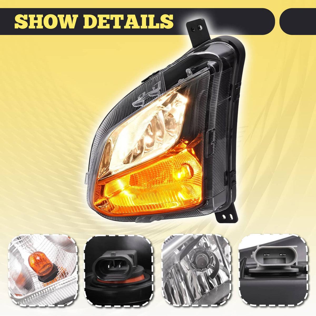 Solid Spare Bumper Fog Light w/Signal Lamp Left Driver For Chevy Equinox 2018-2021 w/Wiring