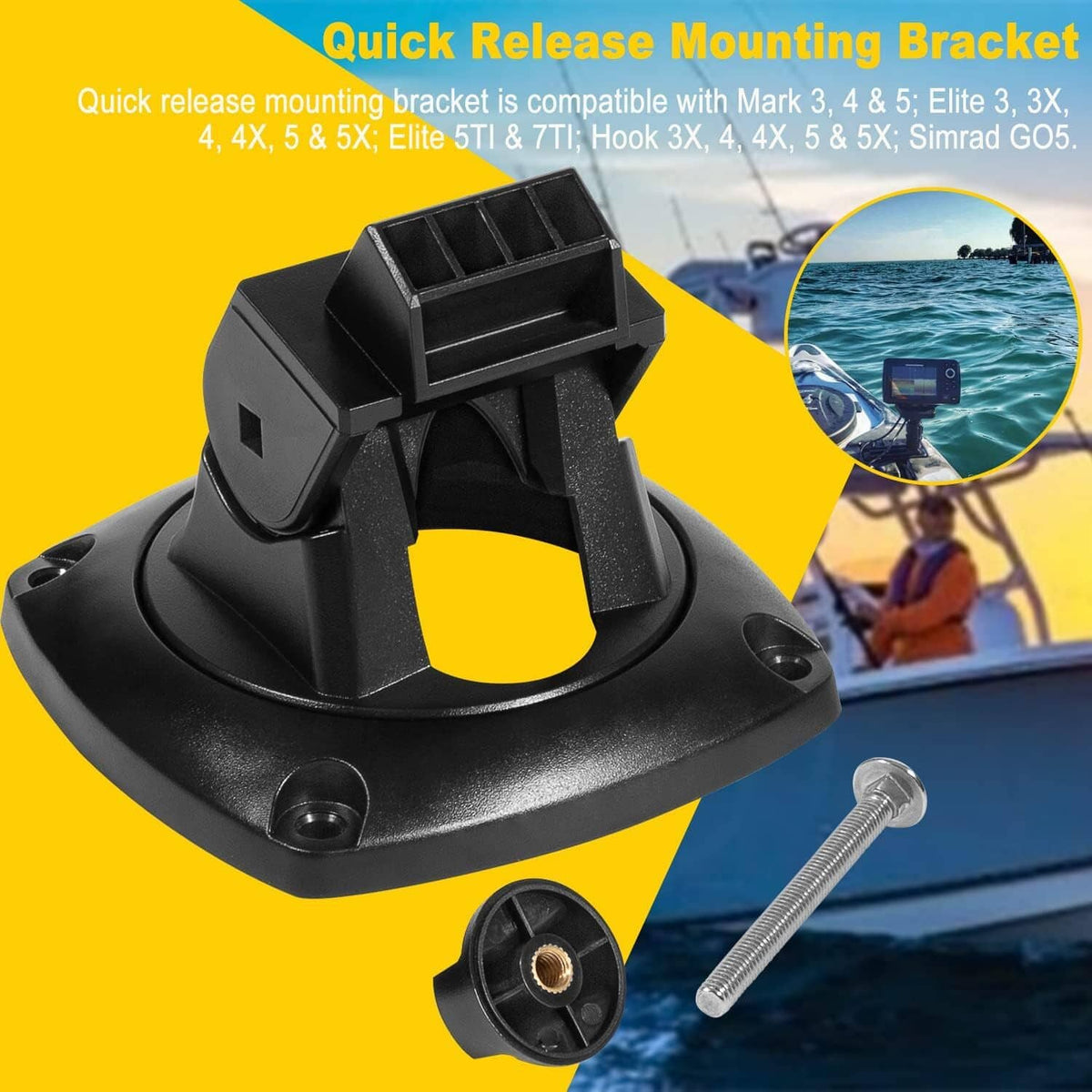 Solid Spare For QRB-5 Mark Hook Elite 3 4 5 5TI 7TI Lowrance Mounting Bracket 000-10027-001
