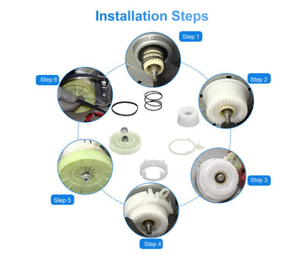 Solid Spare Washer Pulley Clutch Kit & Drive Belt for Whirlpool Kenmore Maytag