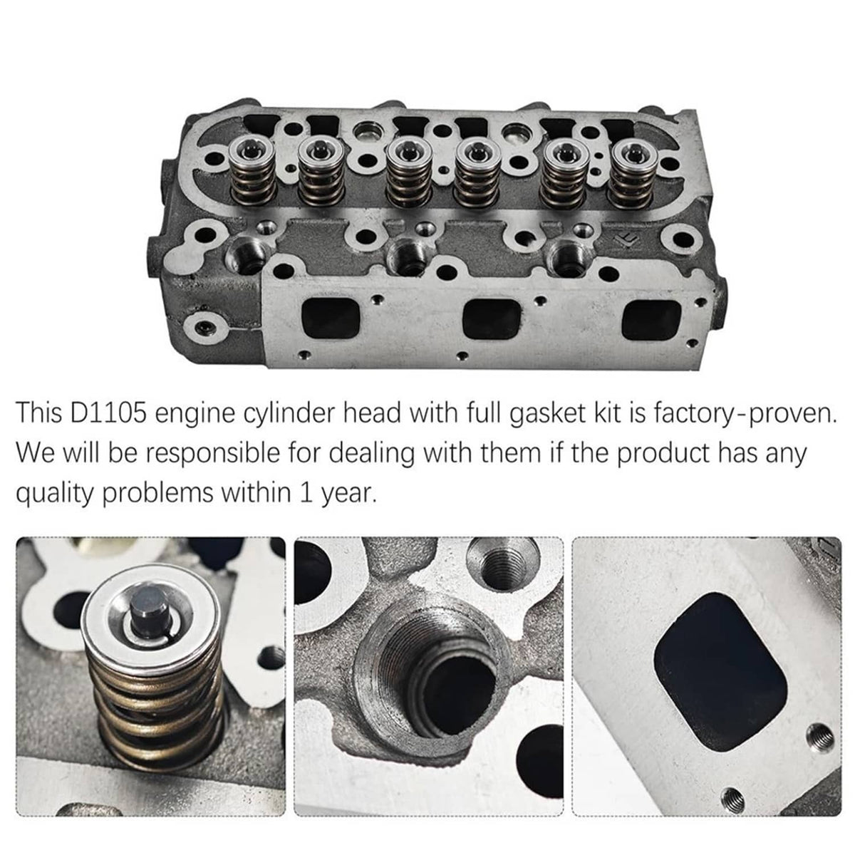 Solidspare Complete Cylinder Head Gasket Kit D1105 For Kubota RTV1100 RTV1100CW9 16022-0304