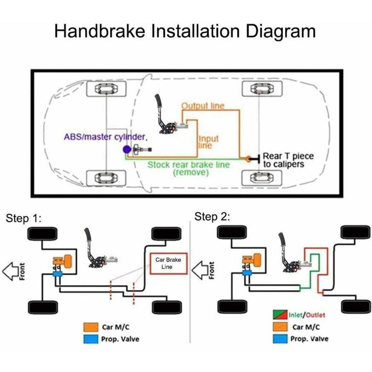Solidspare Universal Black Hydraulic Handbrake Drift Hydro E-Brake Racing Long Level Gear