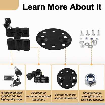 Solidspare Black For ROTOPAX Standard Pack Mount Lock RX-LOX-PM RX-PM LOX-PM
