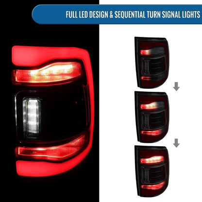 Solidspare Pair LED Tail Light For 2009-2018 Dodge Ram 1500 2500 3500 Rear Light Smoke Len