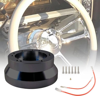 Solidspare 5 & 6 Hole Steering Wheel Short Hub Adapter For Ididit GM Chevy Aluminum Black