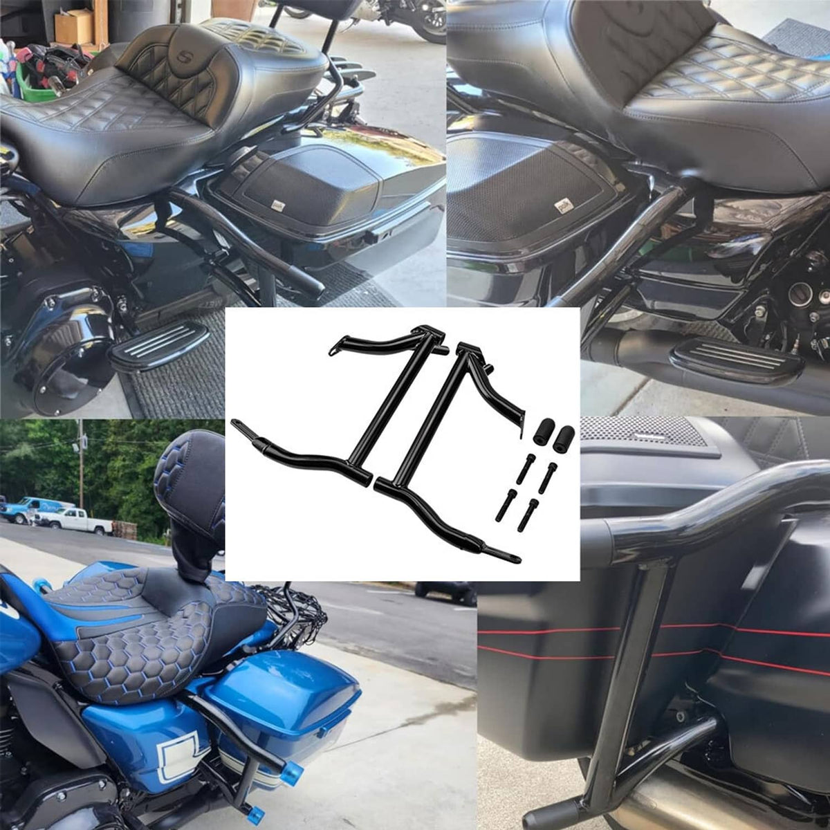 Solidspare Saddle Bag Guards Crash Bars For Harley Touring Street Glide Ultra FLHT FLHX 14+