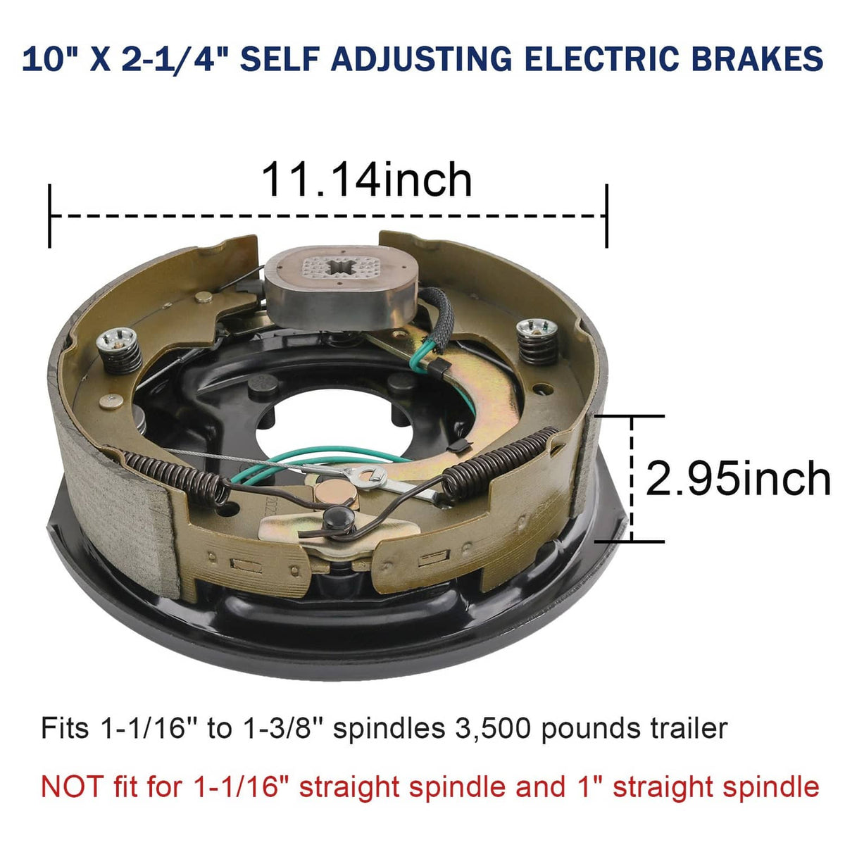 Solidspare NEW Electric Trailer Brake 10" x 2-1/4" & 5 on 4.5" Hub Drum Kit for 3500 lbs