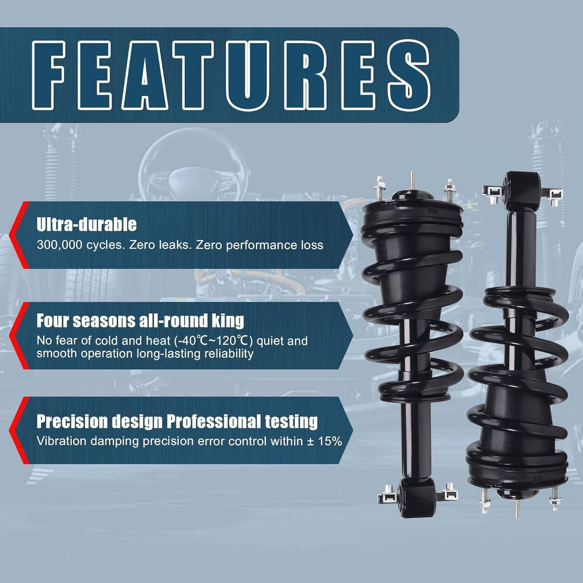 Solidspare 4Pcs Front Rear Shock Struts w/Magneride For 2007-2014 Cadillac Chevrolet GMC